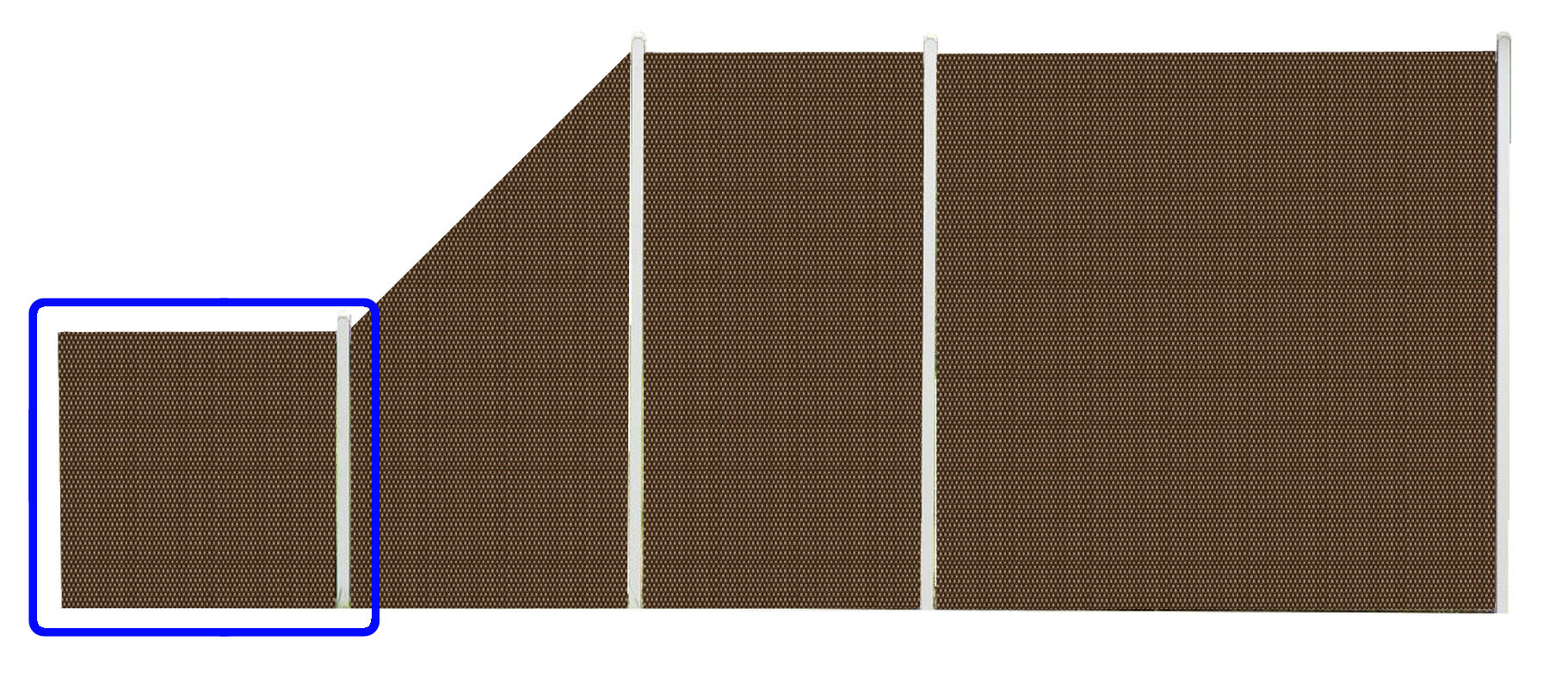 Płot Panelowy Dwustronny 180x180cm Technorattan – kolor brąz jasny + ciemny